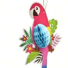 12 قطعة ديكورات معلقة على شكل خلية نحل بطائر البغبغاء الاستوائي، مستلزمات حفلة ذات طابع هاواي