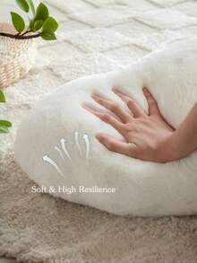 情人节心形抱枕，柔软粉色心形靠垫，可爱仿兔毛装饰枕，完美适用于情人节卧室、沙发、床和其他家居装饰，送给爱人的情人节礼物，白色 - 白色 - 查看 3