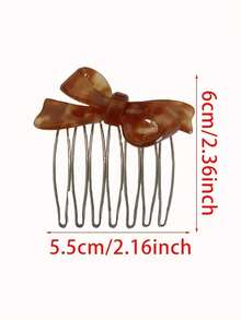 1pc Elegant Bowknot Hair Clip, Hair Accessory For Bun, Bangs, Formal Occasions, Suitable For Mother's Day, Pride Month, Back To School, Easter, Holiday Gifts, Hair Accessories, Combs, Side Comb, Head Accessories - Multicolor - View 6