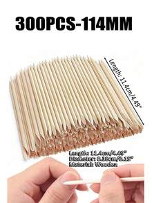 500支/350支/200支 114毫米指甲角质层推棒，木质设计彩绘棒，卸甲油，橙木棒，美甲工具，指甲贴纸，打蜡，刮蜡，彩绘 - 銅色 - 查看 19