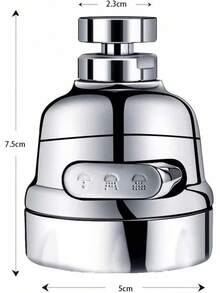 Aireador de Fregadero,Filtro Grifo Cocina,Atomizador Grifo,Difusor Grifo Cocina,360 Grados Aireador de Grifo con 3 Modos,Antisalpicaduras (Plata-A) - Negro-C - Ver 9