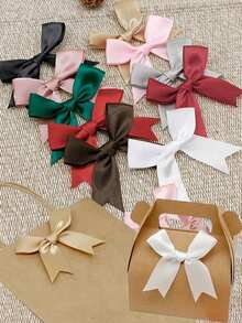 20/50个彩色丝带蝴蝶结，可爱蝴蝶结，适用于DIY工艺装饰、头饰、时尚服装配饰、婚礼和生日派对装饰、礼品装饰、包装装饰和花束装饰。 - 彩色 - 查看 2