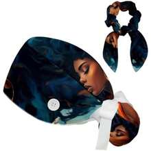 FVQL Scrub Caps Women, Ponytail Holder Surgical Cap with Hair Scrunchy(Multi651) - Multicolor - Ver 2
