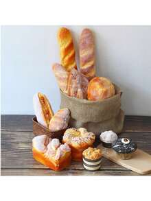 ​ ​ French Caramel Imitation Bread Model Bakery Window Display Decoration Props Home Festival Setup Background Photo Props ​ ​ - Rye Conch Bread - View 5