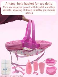 29厘米手持娃娃篮玩具，逼真仿真电动玩具娃娃，推荐送给女孩的礼物，生日和节日礼物