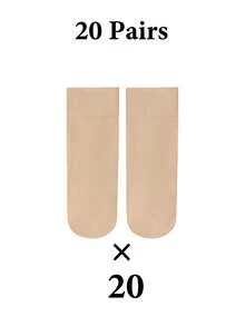 1/5/10/20 đôi tất mỏng trong suốt cho nữ, mùa hè, chống xước, bền, không đường may, màu nude trong suốt như pha lê. - Nhiều màu - Xem 15