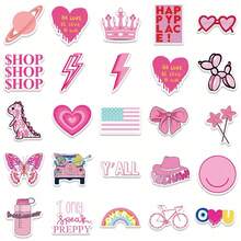 50Pcs 2026s Preppy Senior 2026 Stickers Senior 2026 Gifts Class Of 2026 Scrapbook Aesthetic Stickers Pack Fashion Ins Stickers Cartoon Graffiti Stickers Preppy Stuff Preppy Room Decor Preppy Things Preppy Gifts Colored Aesthetic Stickers Vinyl Waterproof Stickers For Journaling Computer Scrapbook Luggage Water Bottle Phone - Pink - View 5