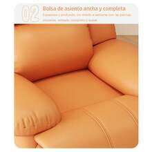 Sofá de masaje eléctrico multifuncional con carga USB, balanceo de 270 grados y posiciones ajustables para sentarse y reclinarse. Moderno y cómodo sillón reclinable individual para sala de estar. - Naranja - Ver 5