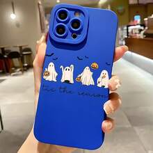 2026 nueva funda de teléfono mate, funda de teléfono diseño de fantasmas y calabaza de Halloween, es la temporada para  17 14 Pro Max  17 13 Pro  17 12  Galaxy S23 S22 S21 funda protectora para teléfono, regalo de funda de pareja para novio novia, regalo de vacaciones - Blanco antiguo - Ver 4