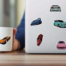 100pcs Cartoon JDM Sports Car Stickers For Laptop, Scrapbook, Luggage, Skateboard, Guitar Decoration, DIY Graffiti - Multicolor - View 5