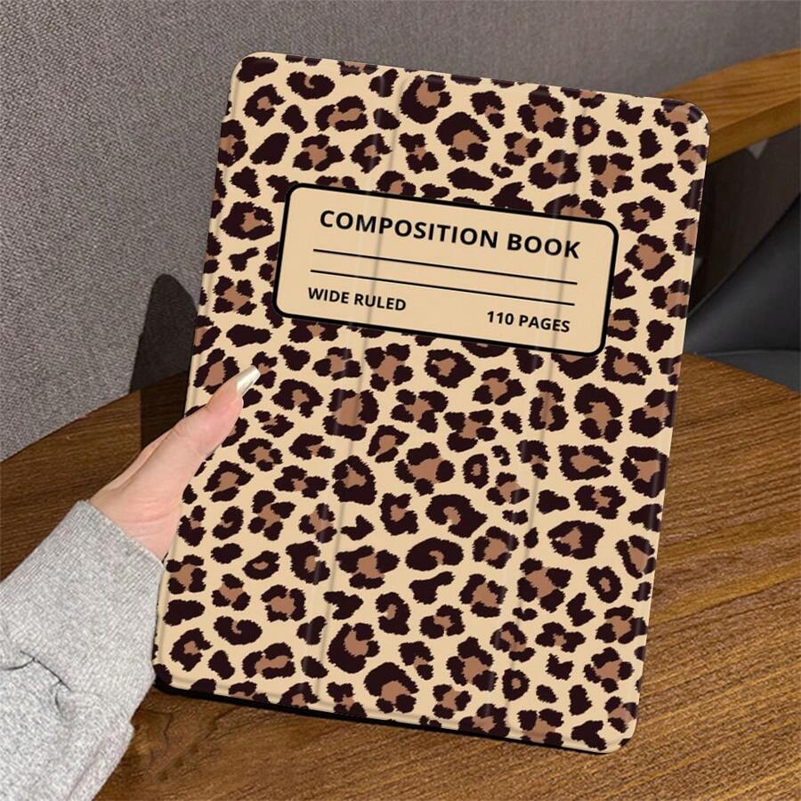 Leopard Spots Print Pattern Tablet Case | Flip Cover Folds Into Stand | Includes Pen Slot - Multicolor - View 1