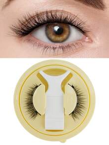 1对/盒 自然磁性假睫毛，带夹子，易于佩戴的磁性短睫毛，末端加长，适合女性日常妆容 - 自然短款 - 查看 2