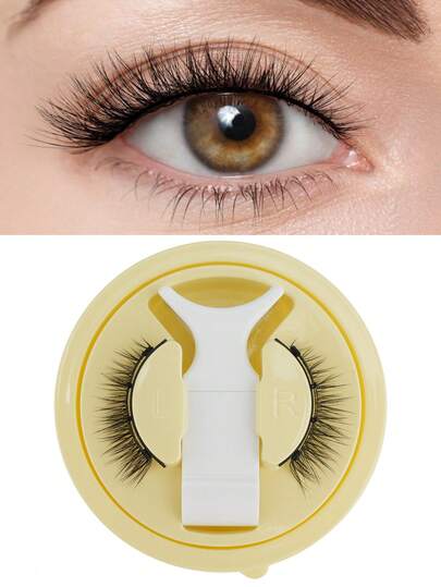 1 par/ask naturliga magnetiska lösögonfransar med applikatorklämma, lätta att bära magnetiska korta fransar med förlängda ändar, för kvinnors dagliga makeup