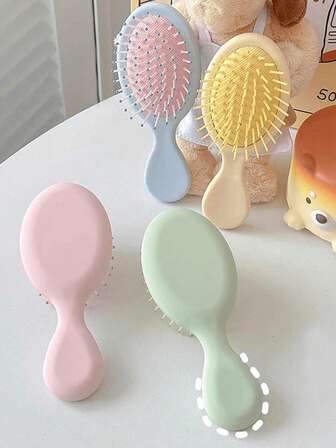 Macaron Mini Cute 2 Packs Mini Brush Portable Travel Wet And Dry Dual-Use Air Cushion Toothbrush Daily Travel Outing Use, Children Girl Air Cushion Comb, Hair Care. Girls Gift, Back To School, Graduation Season, Girl Gifts, Mom And Friends, Travel, Work, School