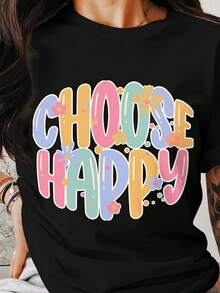 Elige una camiseta gráfica alegre y colorida, una camiseta con un mensaje positivo, una camiseta motivacional, una camiseta con un diseño alegre o una prenda divertida e inspiradora. - Negro 3 - Ver 1
