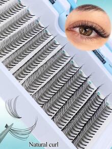 240PCS Cluster False Eyelashes Individual Eyelash Extensions, D Curl, 10-16mm DIY Eyelash Extension Set, 10D+20D+30D Waterproof False Eyelashes, Natural Lengthening & Super Voluminous & Flowy & Ultra Soft & Lightweight Reusable Segment Lashes, With Eyelash Glue And Tweezers, Skin-Friendly, Enlarges Eyes - White - View 6