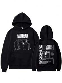Rock Band Radioheads The Bends Hoodies Men Fashion Hip Hop Vintage Hooded Sweatshirts Casual Oversized Fleece Pullover Streetwear - Black - View 1