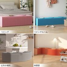 折りたたみ式クラフト紙シングルシートスツール：円形に折りたたむだけで即使用可、クッション付き－展示会、イベント、家庭用に最適 - ベビーブルー - チェックする 4