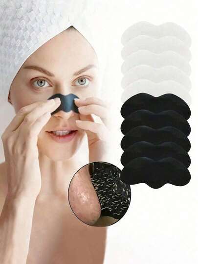 30pcs Bamboo Charcoal Cleansing Strips, Suitable For Blackhead Removal, Pore Cleansing, Deep Nose Blackhead Cleaning, Effective Oil Control, For Both Men And Women