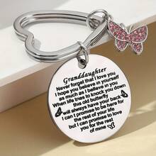 Móc khóa hình bướm truyền cảm hứng cho cháu gái Móc khóa quà tặng tốt nghiệp Giáng sinh từ ông bà - Bạc - Xem 3