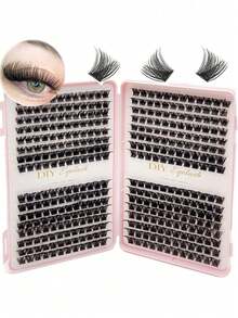 CMAYOME 384pcs Individual False Eyelashes, Eyelash Book, Cluster Eyelash Extensions, DIY Cluster Eyelash Extensions For Home Use - Black - View 3