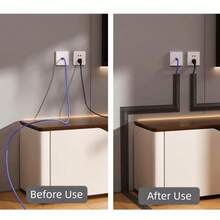 1 pieza 5.5cmx3metros Tira protectora de PVC autoadhesiva para cable de piso, ocultador de cable, protector de cable decorativo con canal abierto y borde antideslizante para sistema de gestión de cables eléctricos del hogar - Multicolor - Ver 5