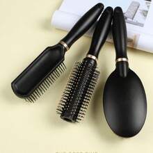 1支便携式黑色发梳，适合按摩大卷发和长卷发，美发工具，女士发饰，美发沙龙用品，返校必备，度假旅行必备（款式随机） - 彩色 - 查看 6