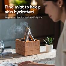 1个280毫升超声波篝火香薰机，带定时器和遥控器，7色灯光香薰机，冷雾加湿器，便携式USB供电精油桌面香薰机，适用于卧室、客厅，装饰家居环境 - 彩色 - 查看 11