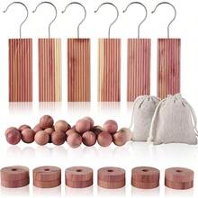 HAWTCedar Blocks For Clothes Storage 50PCs Hangers 6pc Balls 30pc Rings 12pc And Sachet Bags 2pc For Closets And Drawers - 1 - View 5