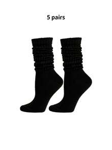 1/3/5 Paar Damen Schwarze Mode Bubble Plüsch Socken, Komfortabel, Atmungsaktiv, Klassisch, Europäischer Stil, Lässig Socken, Knöchelhoch, Passend zu verschiedenen Modemarken, Leinenschuhen, Sneakers - Schwarz - Übersicht 11