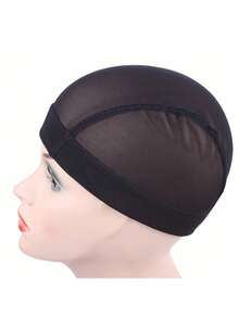 1pc Free Size Stretchy Mesh Dome Wig Cap, Breathable Woven Wig Cap Easy To Sew Hair In