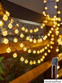 1 件水晶球形 LED 灯串，20/30/50/100/200 LED，户外防水灯串，LED 花园庭院花环灯花园太阳能花园装饰，防水太阳能露台灯，花园庭院门廊婚礼派对装饰的太阳能仙女灯