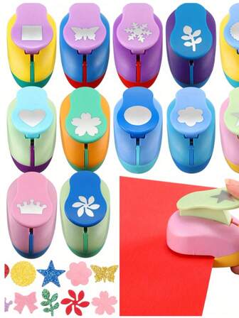 1pc Shell Random Color Machine Embossing Machine, Hole Puncher, Creative DIY Flower Hole Puncher, Beginner Handmade Materials, Embossing Machine, Labor-Saving And Labor-Saving Embossing Machine, Halloween Gift, Christmas Gift