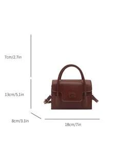 Fashionable Handbag, Women's Retro Flap Small Square Bag With Long Shoulder Strap, Crossbody Shoulder Bag - Brown - View 5