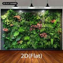 1 pieza de telón de fondo de poliéster plano 2D, decoración de pared verde, multifuncional para fotografía interior/exterior para cumpleaños, aniversarios, eventos de fiesta - No se requiere electricidad - 1 pieza - Ver 5