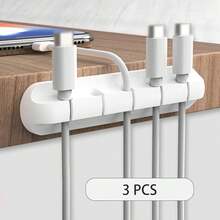 5-Hole Self-Adhesive Silicone Desktop Cable Organizer, Data Cable Management Holder Clip - Multicolor - View 11