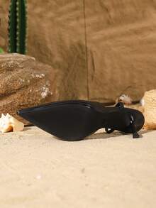 On feet& in love Women's Fashionable Elegant Pointed Toe Ankle Strap Stiletto High Heel Pumps, Versatile To Pair With Dresses - Black - View 7