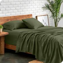 3/4 Pieces Sheet Set, Cooling Sheets For 3 Pieces Twin Sheet Set With Pillowcase, Full/Queen/King Size Bed Set With 4Pieces, Derived From Microfiber, Breathable & Soft, Deep Pocket Up To 16", Hotel Luxury Silky Bedding For Hot Sleepers - L15 - 查看 2