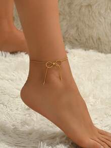 1 pieza/2 piezas Tobillera minimalista de moda con mariposa, tobillera de cadena de serpiente de acero inoxidable de lujo, versátil y femenina - Mariposa - Ver 2