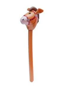 PVC Inflatable Horse Head Stick Party Toy, Cartoon Animal Head Long Stick Stage Game Props, Children Photography Toy, Parent-Child Interactive Props