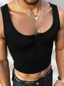 New Design Street-Style Versatile Striped Textured Camisole Top - Black - View 1