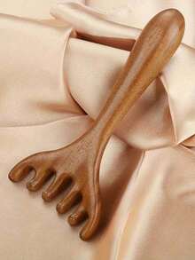 2PCS/1pc 9.5cm Sandalwood Wooden Scraping Massage Facial Head Massage Comb Nose Eye Scraping Massage Finger Pressure Tool - Multicolor - View 8