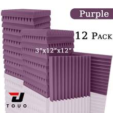 TOUO 6-48片 8色隔音吸音海綿 阻燃牆面隔音棉 12"X12"X2"/12"X12"X1" 工作室家用吸音海綿 - 彩色 - 查看 67