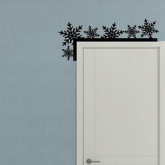 1 Piece Metal Snowflake Door Corner, Wall Decoration, Bedroom Living Room Bathroom Door Frame Decoration, Artistic Style, Modern Christmas Decor, Wall-Mounted, For Indoor Use, Holiday Decoration