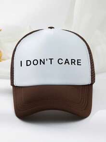 1pc Unisex Outdoor Casual Fashion Breathable Adjustable Size Sun-Shading Trending Slogan Printed Sponge Mesh Baseball Cap, Trucker Hat, Dad Hat, Suitable For Daily Matching, Versatile - A - View 13
