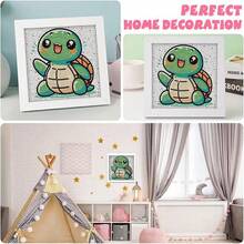 Bộ tranh đính đá 5D hình rùa biển dễ thương, kích thước 17x17cm, đính đá toàn bộ, chất liệu canvas độ phân giải cao, dễ sử dụng, thích hợp làm quà tặng trong các bữa tiệc, đồ thủ công cho trẻ em, đồ chơi cho bé gái, hoạt động sáng tạo vui nhộn, nghệ thuật và thủ công cho trẻ em, quà tặng trang trí nhà cửa, cũng là món quà lý tưởng cho ngày Valentine. - Nhiều màu - Xem 8