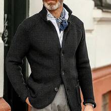 Men Sports Cardigans - Black - View 1