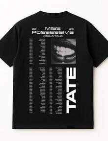 Tate McRae Tour 2025 Merch T-Shirt _ _ Original Tate McRae Merch _ Concert Outfit T-Shirt _ Unisex T - 黑色 - 查看 1