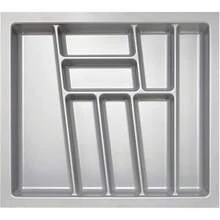 Organizador de Cubiertos para Cajón de 60: Bandeja Porta Utensilios y Separador de Cocina. Hecho de Plástico en color Gris Metálico. Diferentes tamaños (54) - 34 centímetros - Ver 1