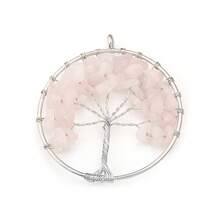1pc Synthetic Crystal Multicolor Life Tree Pendant - Synthetic Crystal Beads Aura Talisman - White Ring - View 13